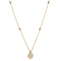 Preview: Collier 45/42cm mit 4 Kugeln und Anhänger 7 Zirkonia Gold 333/000