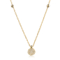 Preview: Collier 45/42cm mit 2 Kugeln und Anhänger Circle 19 Zirkonia Gold 333/000