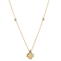Preview: Collier 45/42cm mit 2 Kugeln und Kleeblatt 9 Zirkonia Gold 333/000