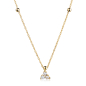 Preview: Collier 45/42cm mit 2 Kugeln und Anhänger 3 Zirkonia Gold 333/000