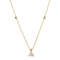 Preview: Collier 45/42cm mit 2 Kugeln und Anhänger 3 Zirkonia Gold 333/000