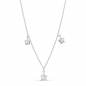 Preview: Collier mit 3 Sterne/Zirkonia 38cm lang Silber 925/000 rhodiniert