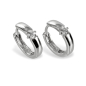 Preview: Klappcreolen 14mm mit Zirkonia weiss Silber 925/000 rhodiniert