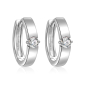 Preview: Klappcreolen 14mm mit Zirkonia weiss Silber 925/000 rhodiniert