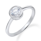 Preview: Ring Solitär Zirkonia 6mm Silber 925/000 rhodiniert