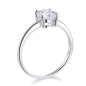 Preview: Ring Solitär Zirkonia 6mm Silber 925/000 rhodiniert