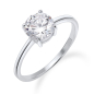 Preview: Ring Solitär Zirkonia 7mm Silber 925/000 rhodiniert