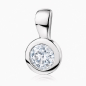 Preview: Anhänger Ø 7mm mit Zirkonia weiß Ø 5mm Silber 925/000 rhodiniert