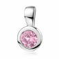 Preview: Anhänger Ø 7mm mit Zirkonia rosa Ø 5mm Silber 925/000 rhodiniert