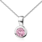 Preview: Anhänger Ø 7mm mit Zirkonia rosa Ø 5mm Silber 925/000 rhodiniert