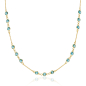 Preview: Collier mit 15 Zirkonia blau Silber 925/000 vergoldet