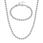 Preview: Kugelkette 3mm breit 40+5cm Silber 925/000