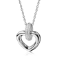 Preview: Collier mit Anhänger Herz & Zirkonia Silber 925/000 rhodiniert
