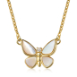 Preview: Collier mit Anhänger Schmetterling MOP & Zirkonia Silber 925/000 vergoldet