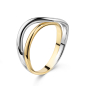 Preview: Ring Bicolor Silber 925/000 rhodiniert & vergoldet