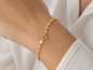Preview: Plättchenarmband diamantiert 4,3mm breit Silber 925/000 vergoldet