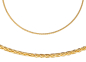 Preview: Zopfkette dreifach 4-seitig diamantiert 1,6mm breit Silber 925/000 vergoldet