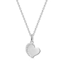 Preview: Collier Herz 45/42cm mit 8 Zirkonia Silber 925/000 rhodiniert