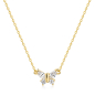 Preview: Collier Schmetterling 42/45cm mit 4 Zirkonia Silber 925/000 vergoldet