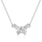 Preview: Collier Schmetterling 42/45cm mit 4 Zirkonia Silber 925/000 rhodiniert