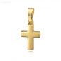 Mobile Preview: Anhänger Kreuz seidenmatt 12mm Silber 925/000 vergoldet