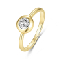 Preview: Damenring Silber 925 mit Zirkonia, vergoldet