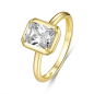 Preview: Damenring Silber 925 mit Zirkonia, vergoldet