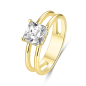 Preview: Damenring Silber 925 mit 13 Zirkonia, vergoldet