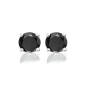 Preview: Ohrstecker mit Zirkonia schwarz Ø 6mm Silber 925/000 rhodiniert