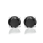 Preview: Ohrstecker mit Zirkonia schwarz Ø 8mm Silber 925/000 rhodiniert