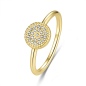 Preview: Damenring Silber 925 Dot mit 23 Zirkonia, vergoldet