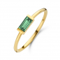 Preview: Damenring mit Zirkonia smaragdfarben in Baguetteform Silber 925/000 vergoldet