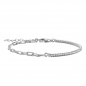 Preview: Armband halb Tennisarmand mit Zirkonia halb Ankerkette weit Silber 925/000