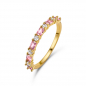Preview: Damenring 11 Zirkonia weiß/pink Silber 925/000 vergoldet