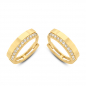 Preview: Klappcreolen diamantiert mit 24 Zirkonia 13/3mm Gold 585/000