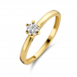 Preview: Damenring mit Zirkonia 4mm Gold 585/000