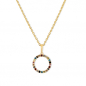 Preview: Collier Kreis mit 22 bunten Zirkonia Gold 585/000