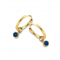 Preview: Creolen 11/1,2 mm mit Zirkonia blau 3 mm Gold 585/000