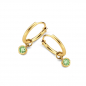 Preview: Creolen 11/1,2 mm mit Zirkonia peridot 3 mm Gold 585/000