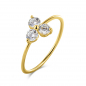 Preview: Damenring mit 3 Zirkonia Gold 585/000