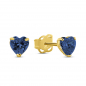 Preview: Ohrstecker Herz Zirkonia blau Gold 585/000