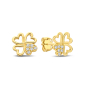 Preview: Ohrstecker Kleeblatt / Herzen 12 Zirkonia Gold 585/000