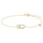 Preview: Armband 18/17/16 cm Oval & Einhänger mit Zirkonia Gold 585/000