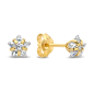 Preview: Ohrstecker 4mm mit Stern-Zirkonia Gold 585/000