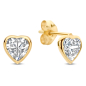 Preview: Ohrstecker Herz 5,6mm mit Zirkonia Gold 585/000