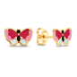 Preview: Ohrstecker Schmetterling Lack bunt 7,6mm Gold 585/000