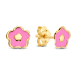 Preview: Ohrstecker Blume Lack rosa 5,7mm Gold 585/000