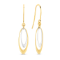 Preview: Ohrhänger Bicolor zweiteilig 15mm Gold 585/000