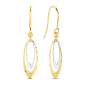 Preview: Ohrhänger Bicolor zweiteilig 15mm Gold 585/000