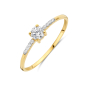 Preview: Damenring mit 9 Zirkonia Gold 585/000